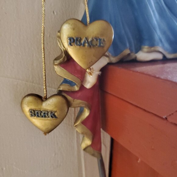 HOUSE OF LLOYD 1998 Vintage Resin Angel Seek Peace Wall / Door Frame Sitter - Picture 6 of 7